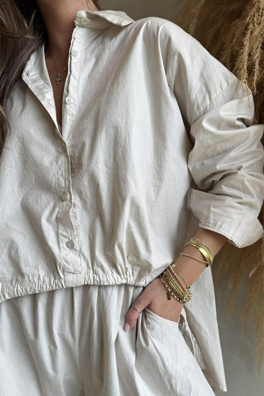 Paloma French Tuck Shirt Stone